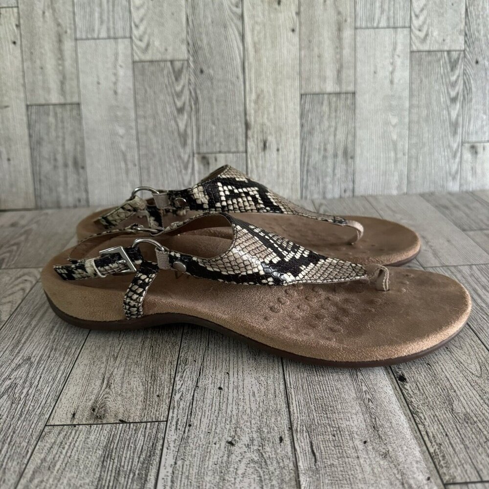 Vionic Kirra Snake Print Thong Backstrap Sandals … - image 3